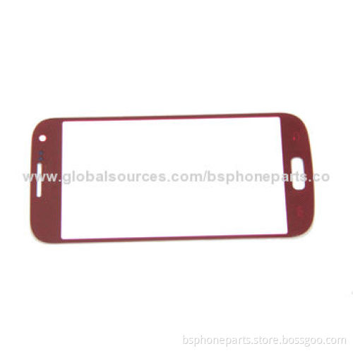 Front panel for Samsung i9500 mini, red high quality glass touch screen